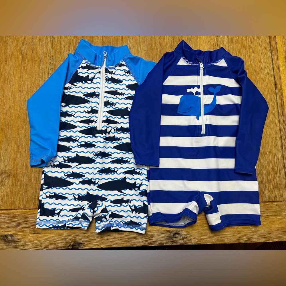 2-Piece Bundle: Rash Guard One Piece Swimsuit 12-18 Months